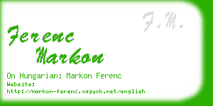 ferenc markon business card